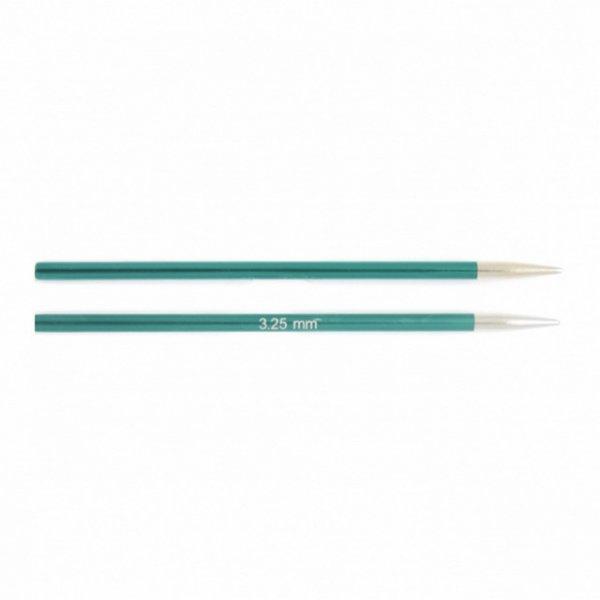 Výměnné ZKRÁCENÉ barevné aluminiové jehlice KnitPro Zing vel. 3,25mm, šroubovací