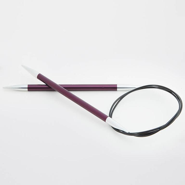 Pevné (fixní) kruhové jehlice KnitPro Zing vel. 6,00mm/100cm (purple velvet)