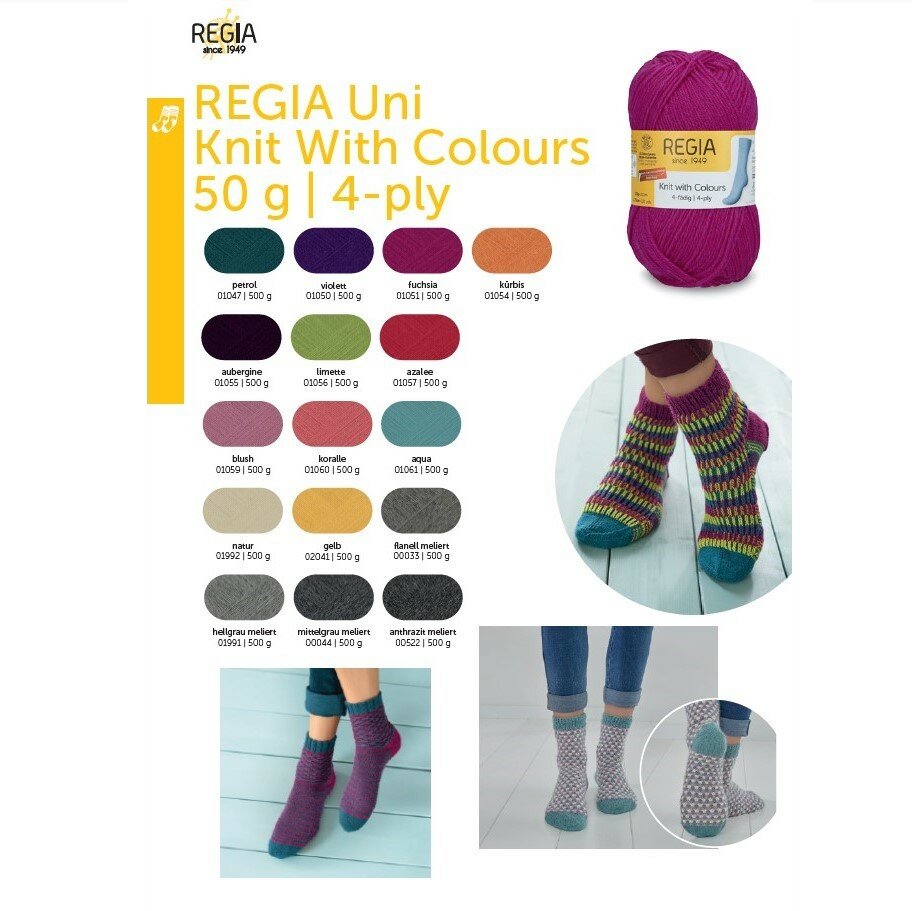 Regia UNI 4-nitka ponožková příze č. 01055 aubergine, 50gr.
