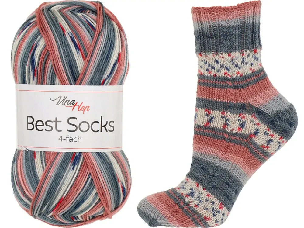 Vlna-Hep Best Socks 4-nitka ponožková příze č. 7382