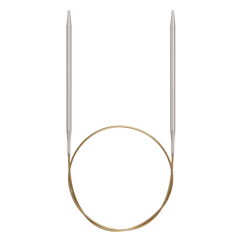 ADDI Premium classic pevné kruhové jehlice vel. 3,25mm/120cm, zlaté lanko, 105-7