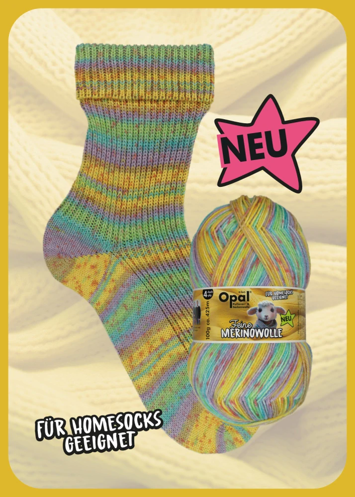Opal Feine Merinowolle, ponožková příze s merino vlnou, 100g, 425m, barva č. 11554 sanft