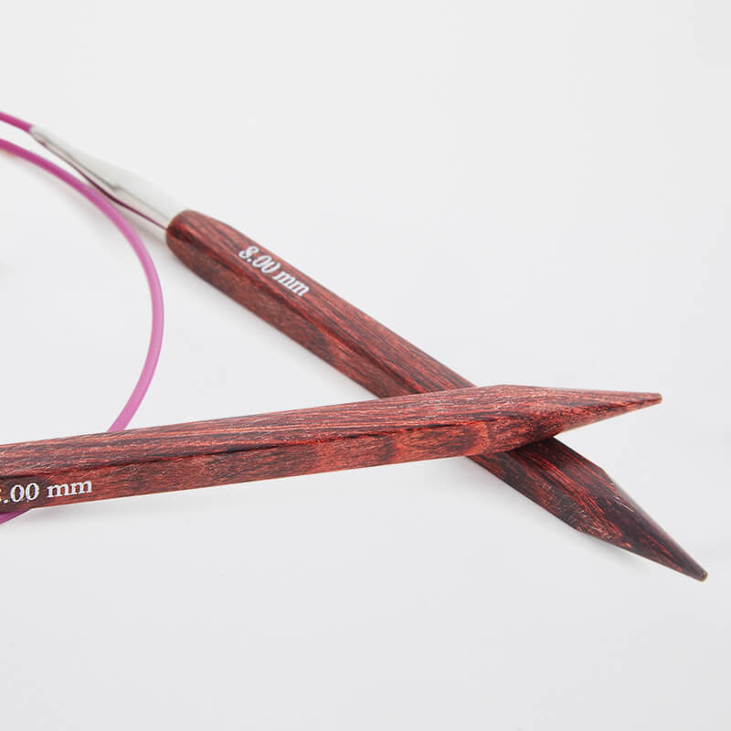 Pevné kruhové jehlice KnitPro Cubics dřevěné vel. 3,5mm/80cm