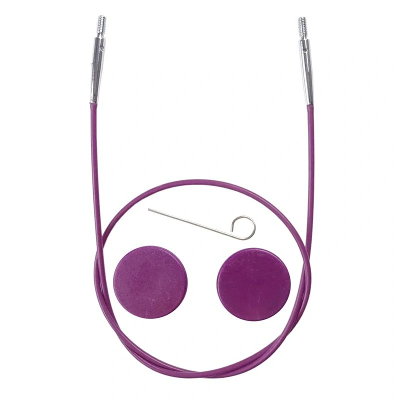 Výměnné lanko KnitPro 60cm (fialové), nylon