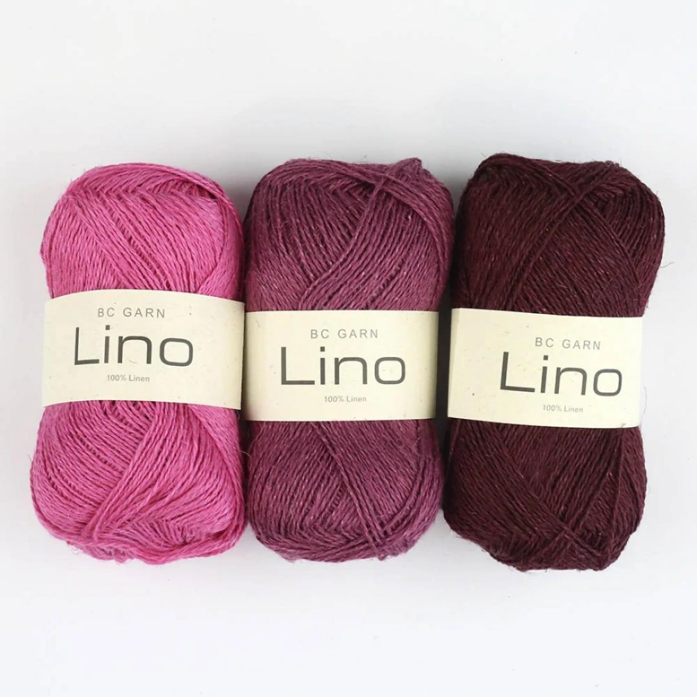 BC GARN LINO 100% len, 50g / 150m, barva č. 39 cardinal red (červená)