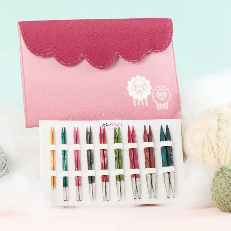 Sada dřevěných výměnných šroubovacích jehlic KnitPro Dreamz Deluxe set, délka jehlic 13cm