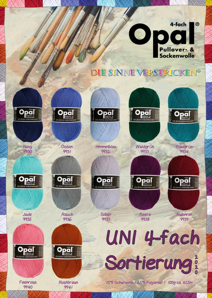 Opal UNI 4-nitka ponožková příze č.9932 Himmelblau (nebesky modrá)