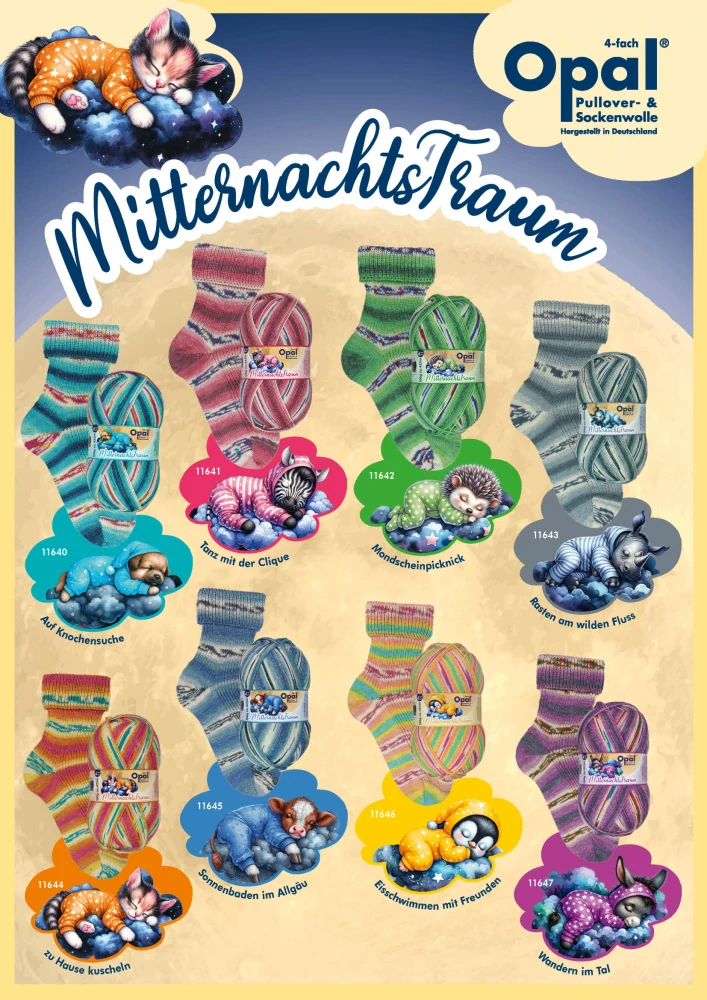 Opal Mitternachtstraum 4-nitka ponožková příze č. 11642 Mondscheinpicknick