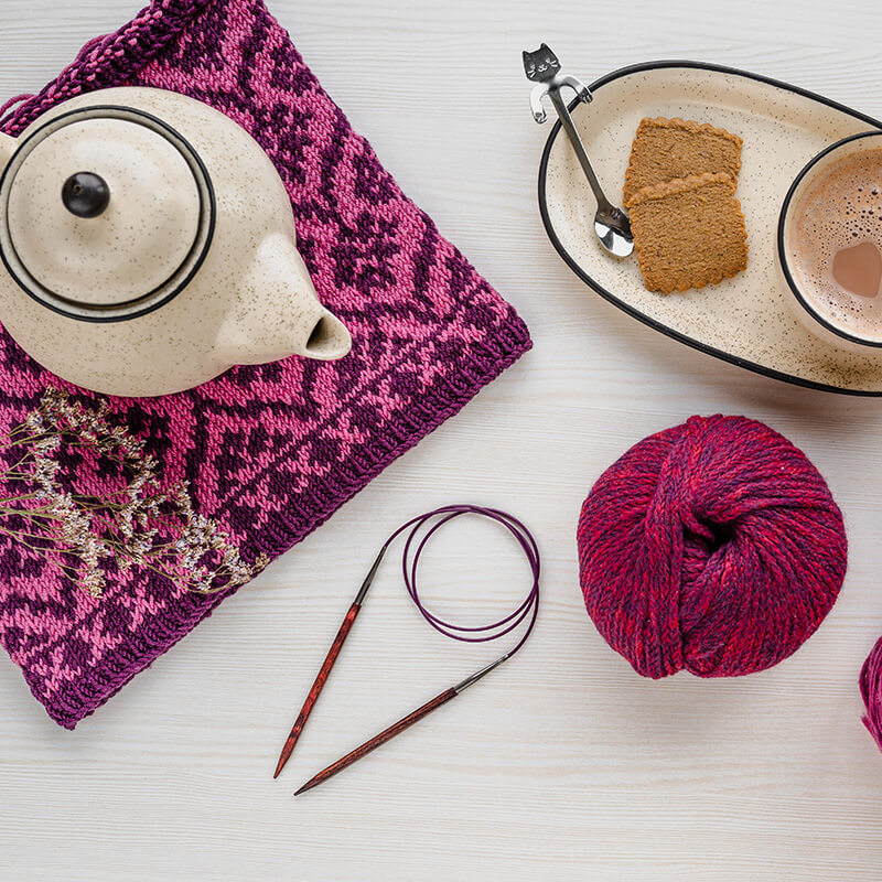 Pevné kruhové jehlice KnitPro Cubics dřevěné vel. 3,5mm/80cm