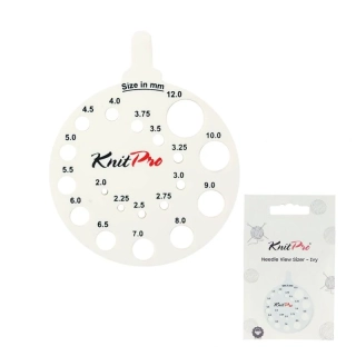 Měřidlo tloušťky jehlic kruhové KnitPro, bílé