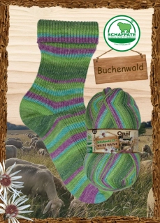 Opal Schafpate 17 wilde Natur 4-nitka, ponožková příze č. 11592 Buchenwald